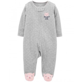 Сліп махровий для новонародженої дівчинки сірий "Маленька принцеса кішечка"